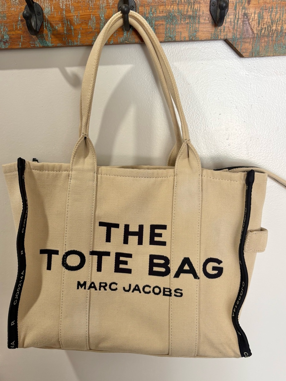 Marc Jacobs Beige Canvas Tote with Black Logo
